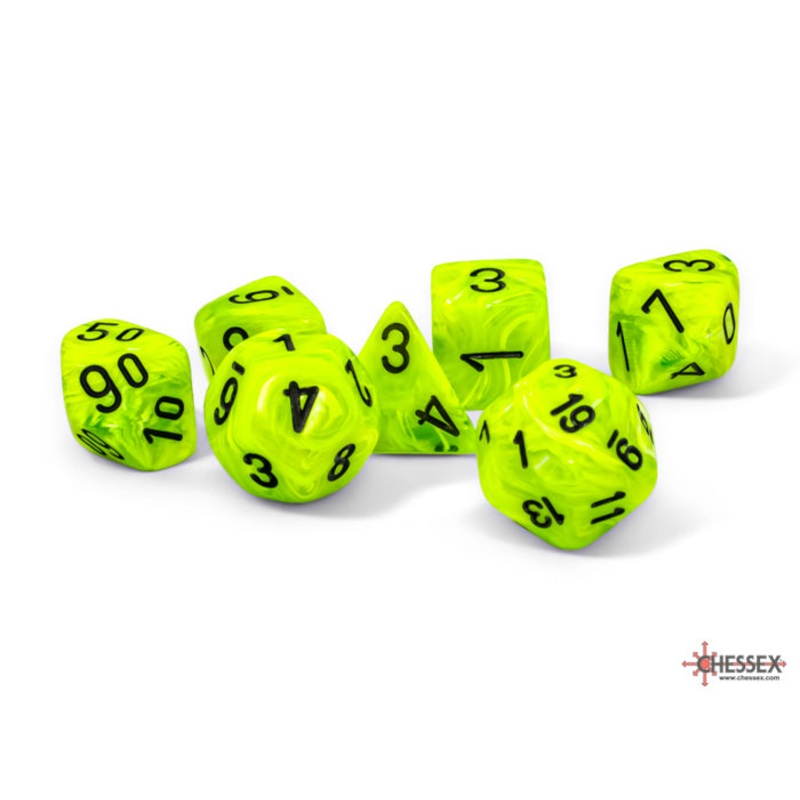 Vortex Mega-hedral Bright Green/Black 7 Die Set