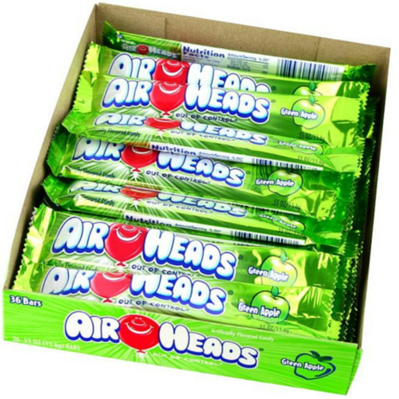 AirHeads Candy – Green Apple Taffy – 36 Pack