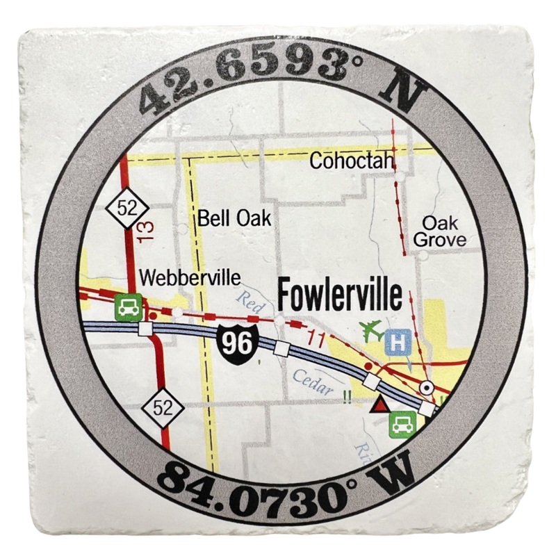 Fowlerville Map Coaster