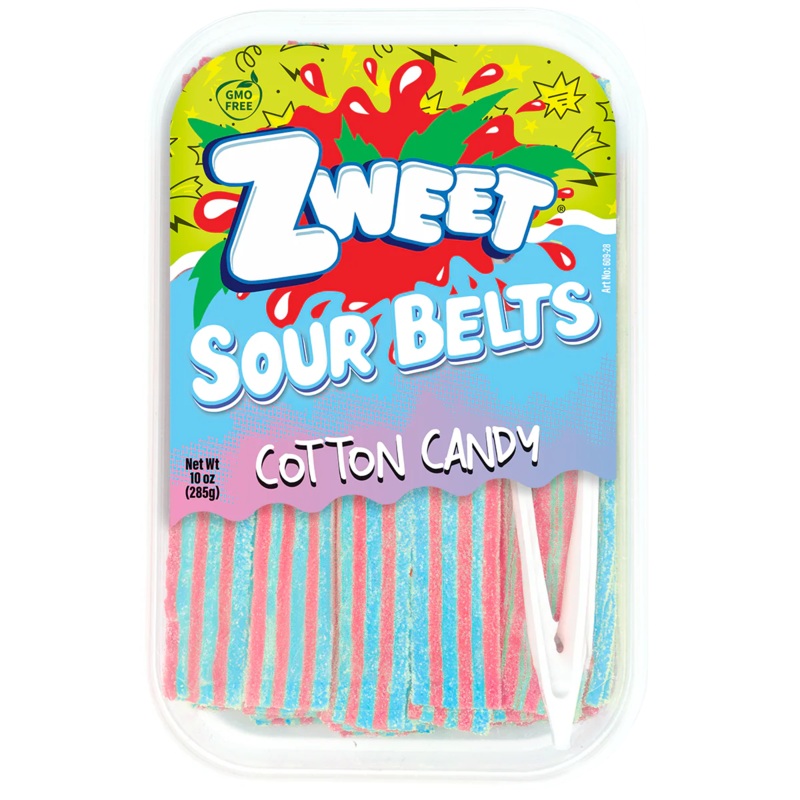 Zweet Sour Belts Cotton Candy 10oz (SNG6)