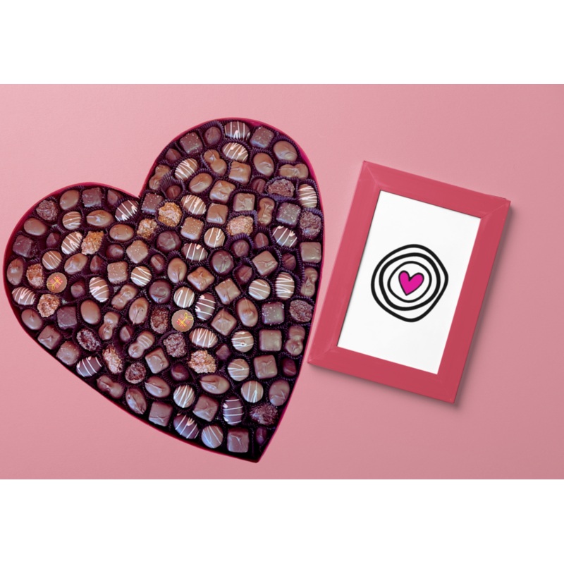 Valentine Chocolate Collection 2025 Sweet Box (.5+lb) Red Fabric Chocolate Asst.