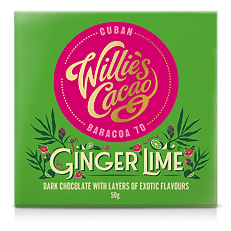 Willie’s Cacao Dark Chocolate with Ginger Lime 50g