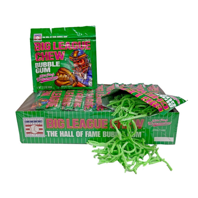Big League Chew Wild Pitch Watermelon Gum 2.12oz Pack or 12 Count Box 2.12oz Pack