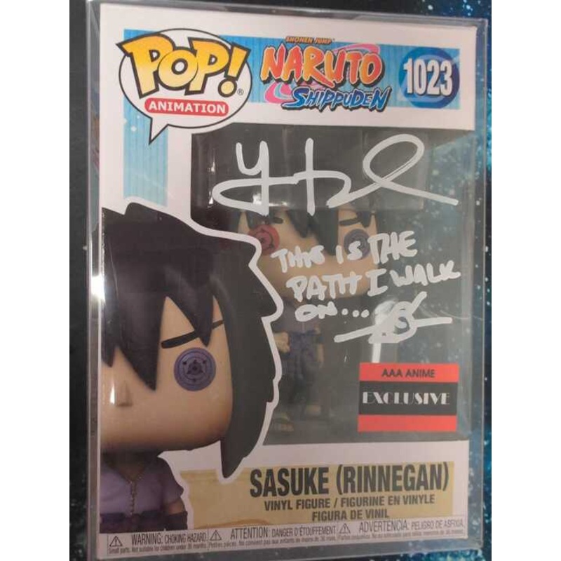 (AUTOGRAPHED by Yuri Lowenthal)(MAS Cert. #JN012221) Funko Pop! Animation: Naruto Shippuden – Sasuke (Rinnegan) (AAA Anime Exclusive) #1023