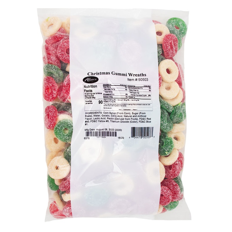 Albanese Sanded Gummi Christmas Wreaths – 2.04kg