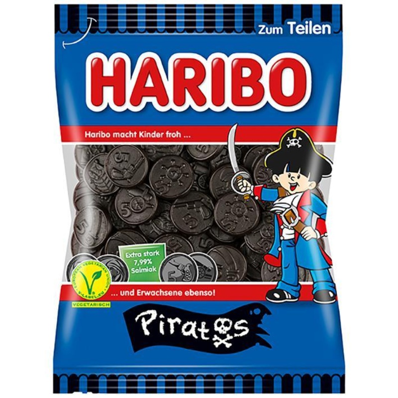 German Haribo Piratos (Black Licorice Pirate Coins)