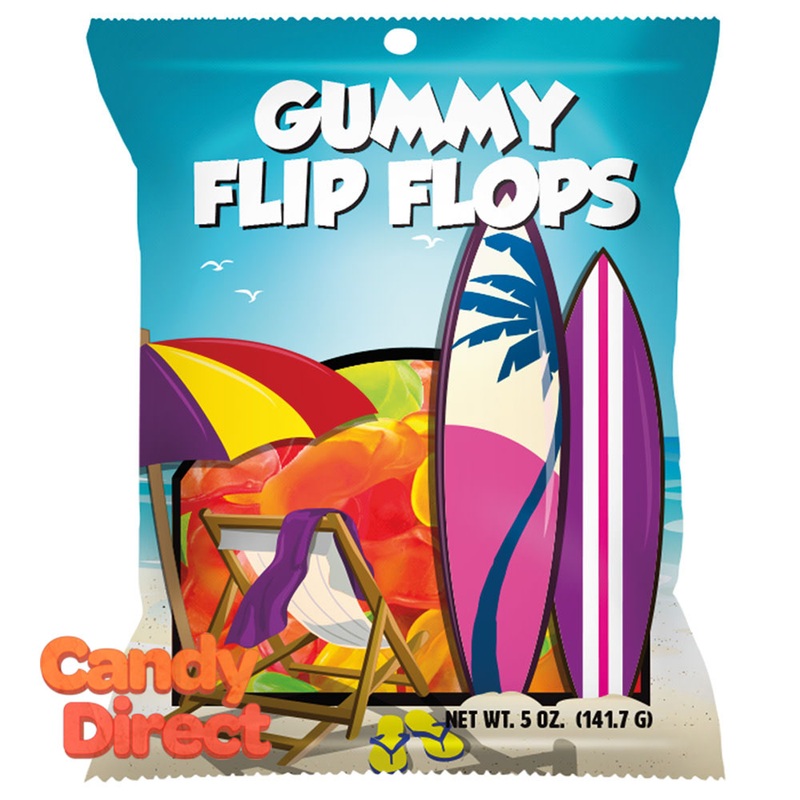 Amusemints Gummy Flip Flops 5oz Peg Bag – 12ct