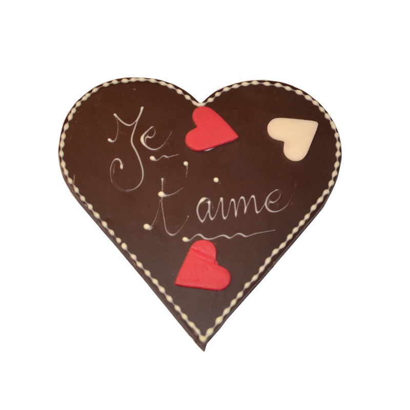 Valentines Day Je taime Heart with Dark Chocolate