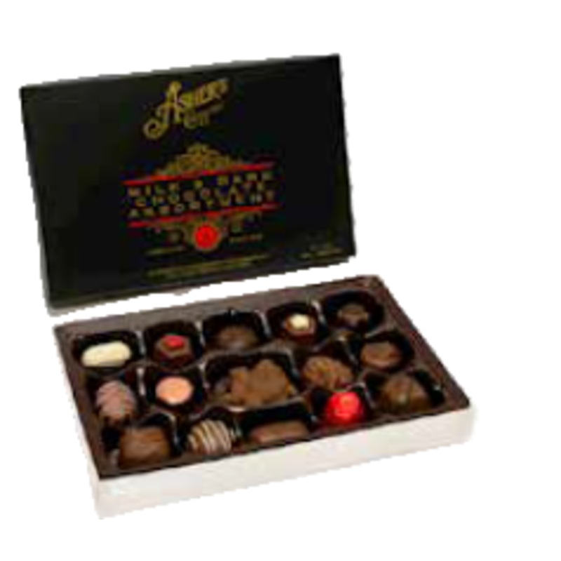 Asher 8oz Gourmet Milk And Dark Assorted Box Chocolate 12ct