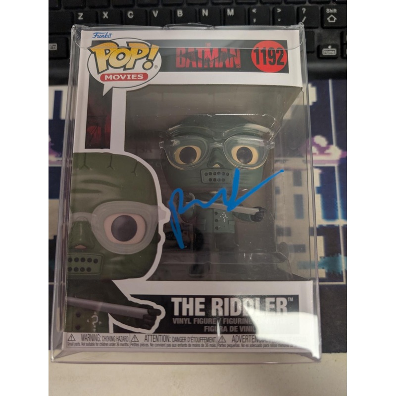 AUTOGRAPHED by Paul Dano (JSA Certified #AQ47170) Funko POP! Movies: The Batman – The Riddler #1192