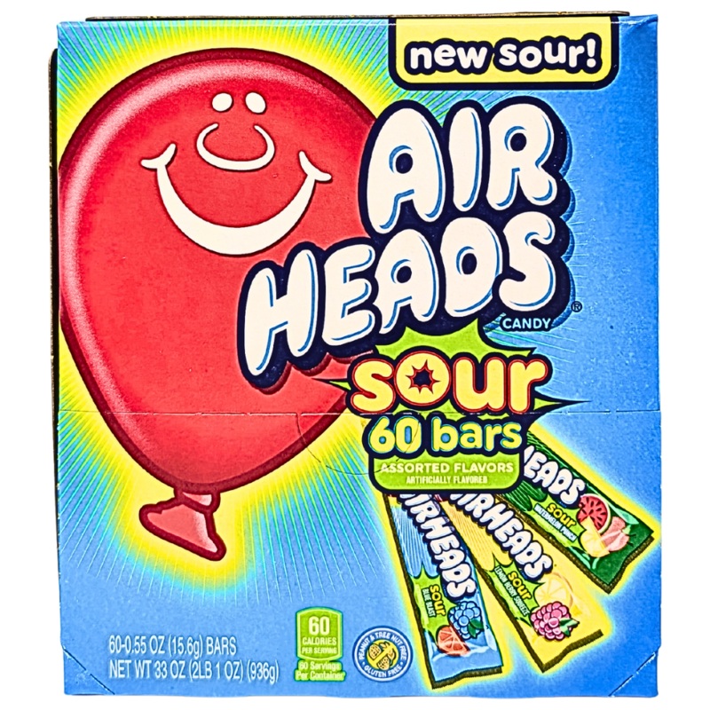 Airheads Sour Taffy 60 Assorted Bars – 33oz