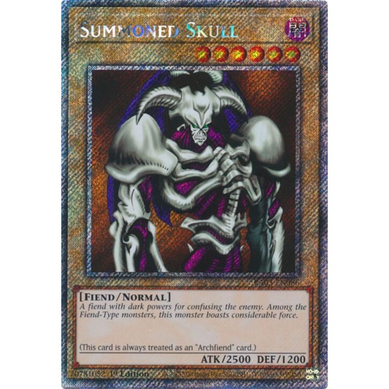 Summoned Skull (1st Edition)(Platinum Secret Rare) – Quarter Century Bonanza – RA03-EN086