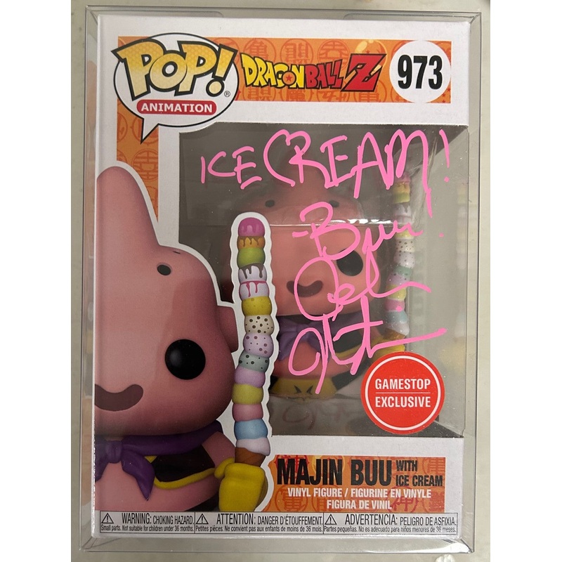 AUTOGRAPHED by Josh Martin – Funko Pop! Dragonball Z – Majin Buu with Ice Cream (GenuineCOA Cert) #973