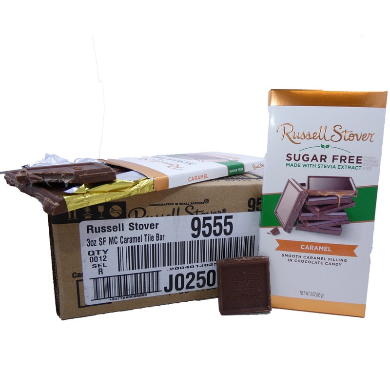 DISCONTINUED ITEM – Russell Stover Sugar Free Chocolate Caramel 3oz Bar or 12 Count Box 3oz Bar