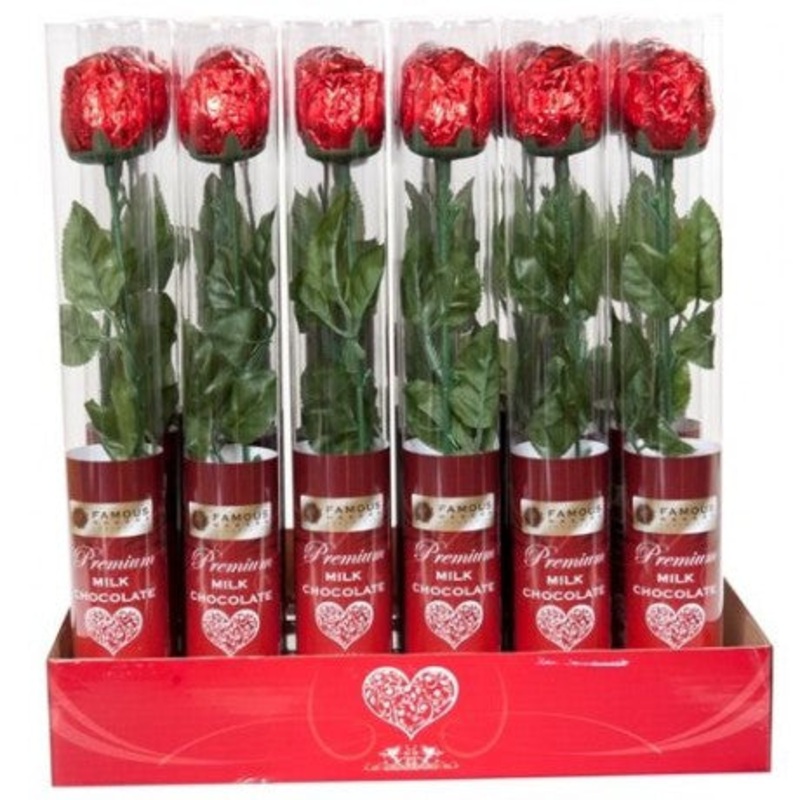 12 Milk Chocolate Rose in Cylinder