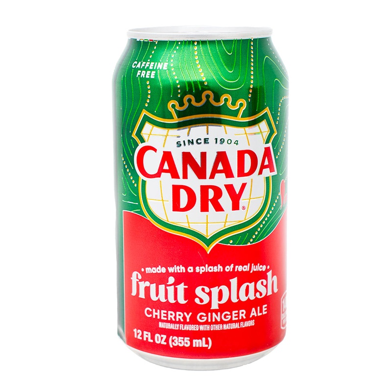 Canada Dry Fruit Splash Cherry Ginger Ale Soda 355mL – 12 Pack